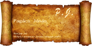 Pagács Jónás névjegykártya